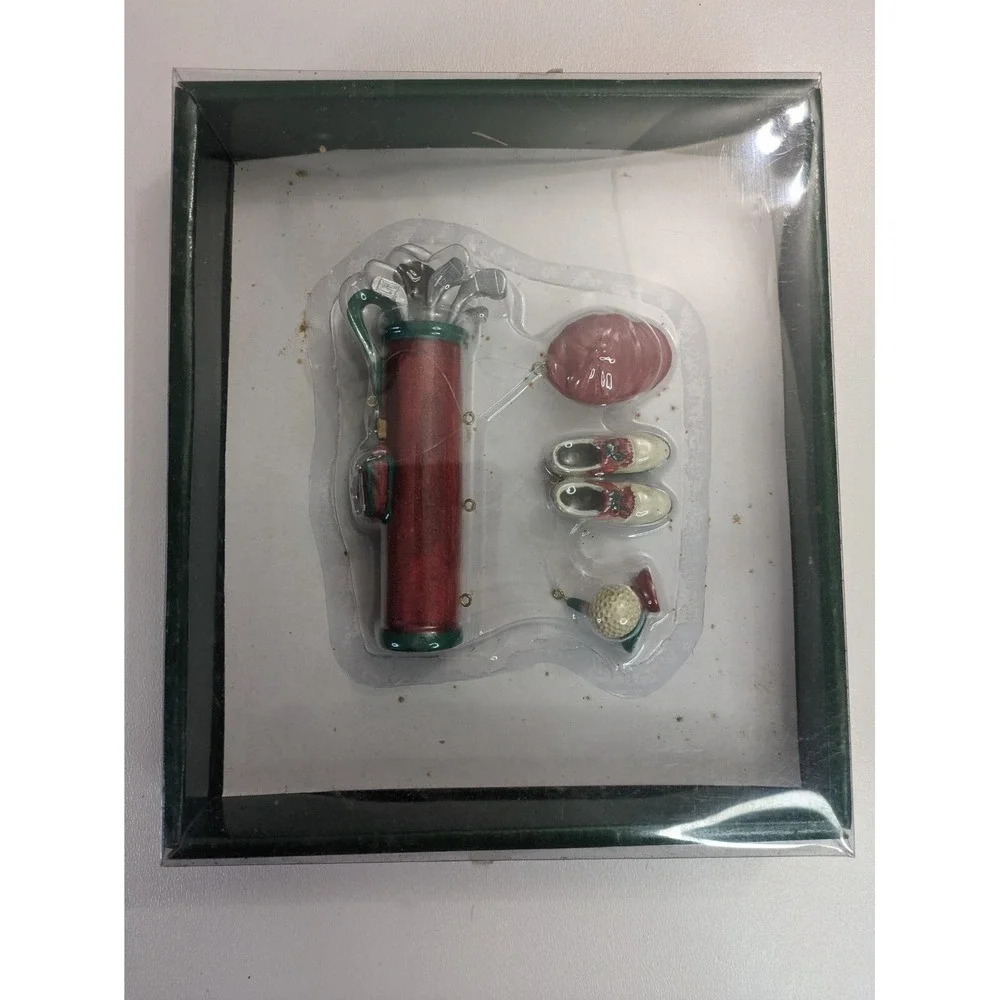 Vintage DEPARTMENT 56 PASTIMES GOLF GOLFER CHRISMAS TREE ORNAMENTS NOS Z22